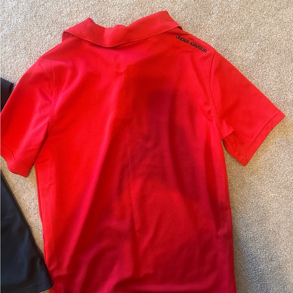 Under armour youth large polo with 3 button tons set of 2 (black and red) - Picture 6 of 6